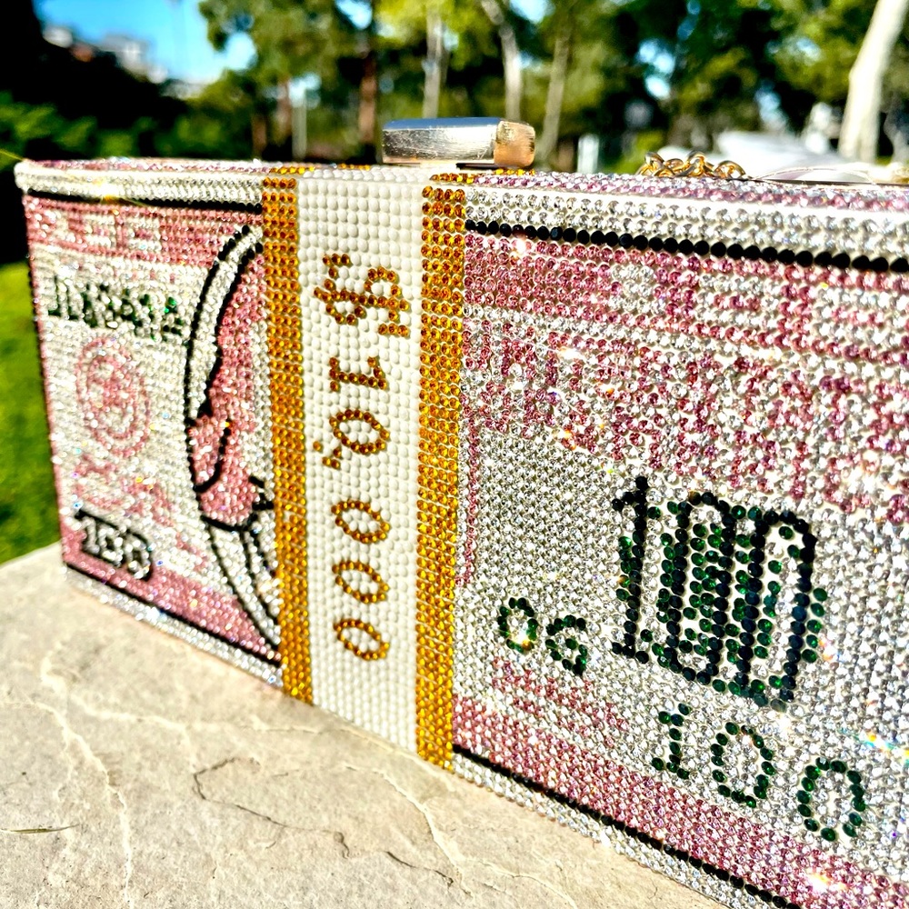 Rhinestone Benjamin Franklin Purse